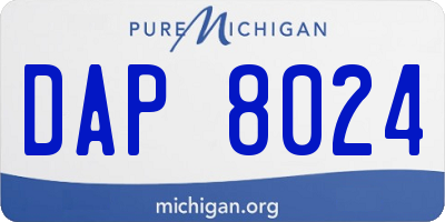 MI license plate DAP8024