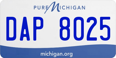 MI license plate DAP8025