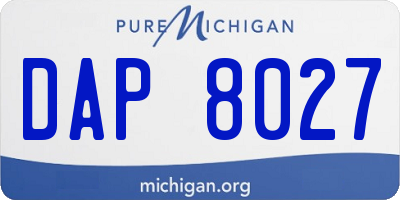 MI license plate DAP8027