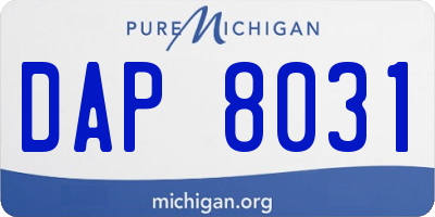 MI license plate DAP8031