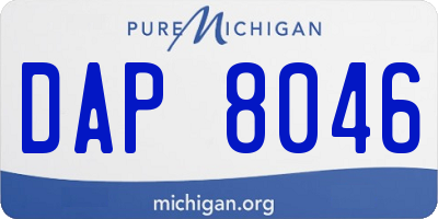 MI license plate DAP8046