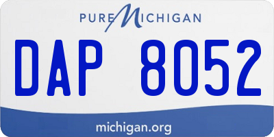 MI license plate DAP8052