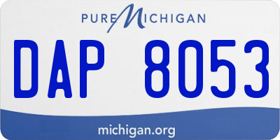 MI license plate DAP8053