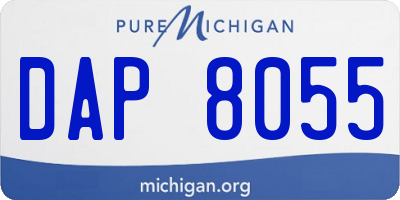 MI license plate DAP8055