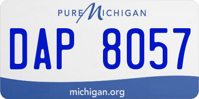 MI license plate DAP8057