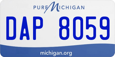 MI license plate DAP8059