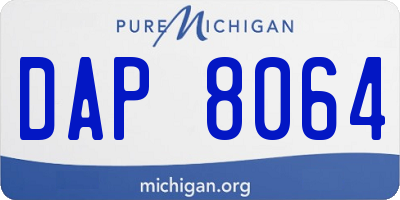 MI license plate DAP8064