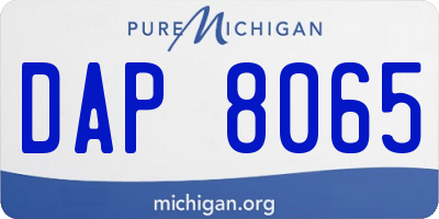 MI license plate DAP8065
