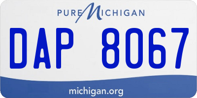 MI license plate DAP8067