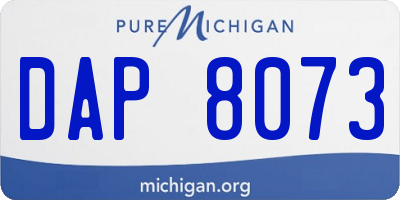 MI license plate DAP8073