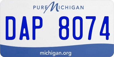 MI license plate DAP8074