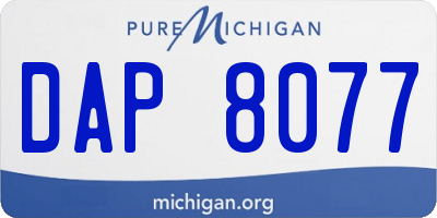 MI license plate DAP8077