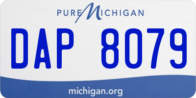MI license plate DAP8079