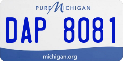MI license plate DAP8081