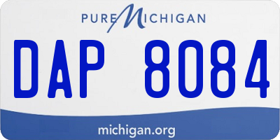 MI license plate DAP8084