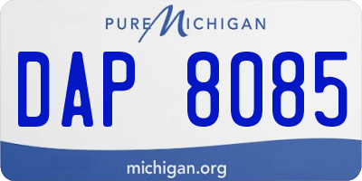 MI license plate DAP8085