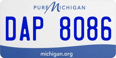 MI license plate DAP8086