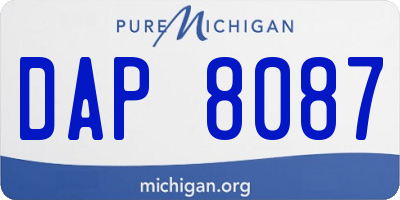 MI license plate DAP8087