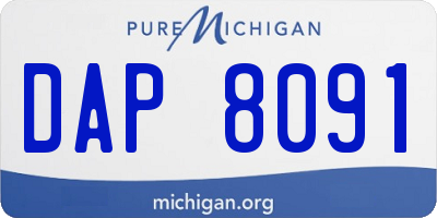 MI license plate DAP8091