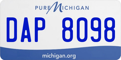 MI license plate DAP8098