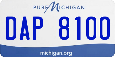 MI license plate DAP8100