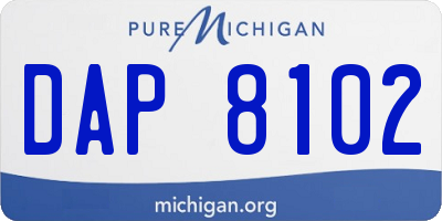 MI license plate DAP8102