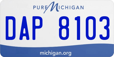 MI license plate DAP8103