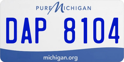 MI license plate DAP8104
