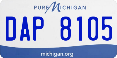 MI license plate DAP8105
