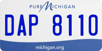 MI license plate DAP8110