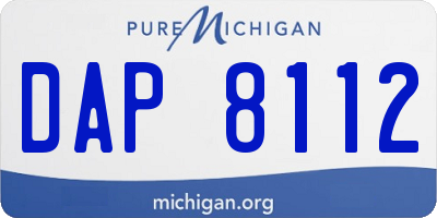 MI license plate DAP8112
