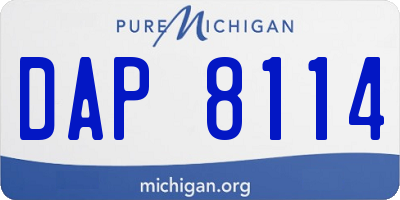 MI license plate DAP8114