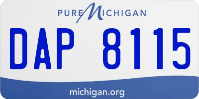 MI license plate DAP8115