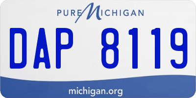 MI license plate DAP8119
