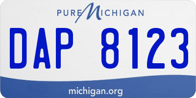 MI license plate DAP8123