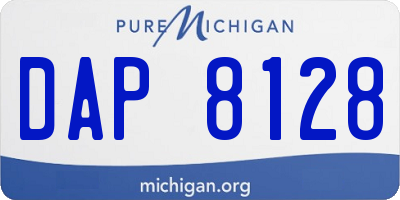 MI license plate DAP8128