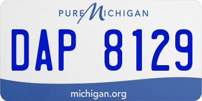 MI license plate DAP8129