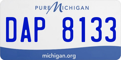 MI license plate DAP8133