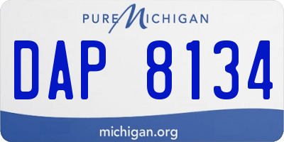 MI license plate DAP8134