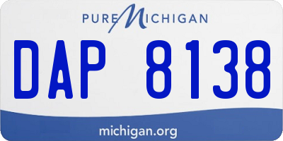 MI license plate DAP8138