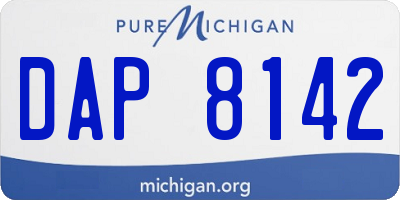 MI license plate DAP8142