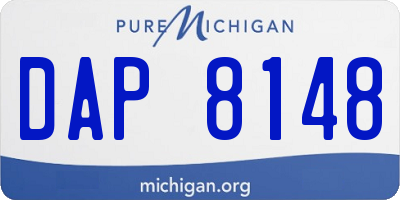 MI license plate DAP8148