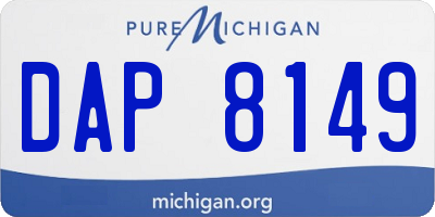 MI license plate DAP8149