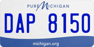 MI license plate DAP8150