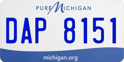 MI license plate DAP8151