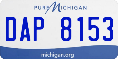 MI license plate DAP8153