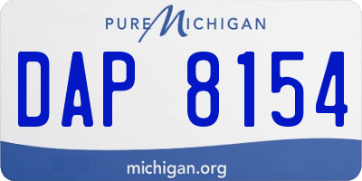 MI license plate DAP8154