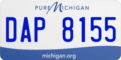 MI license plate DAP8155