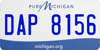 MI license plate DAP8156