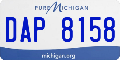 MI license plate DAP8158